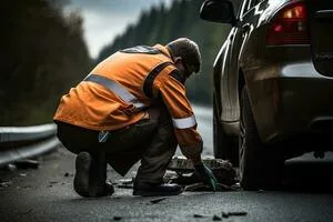 highway roadside worker, tire change,